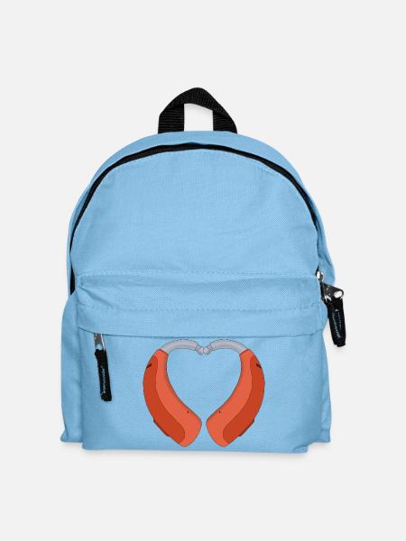Herzförmiges Hörgerät - Kinder Rucksack - Hellblau