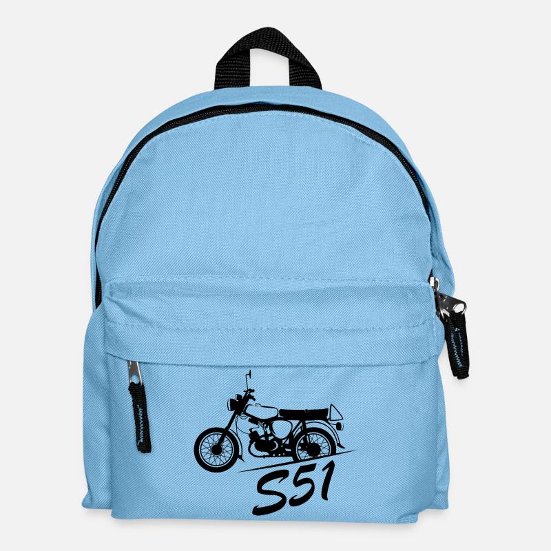 simson s51 Legende Moped DDR Nostalgie Logo icon - Kinder Rucksack - Hellblau