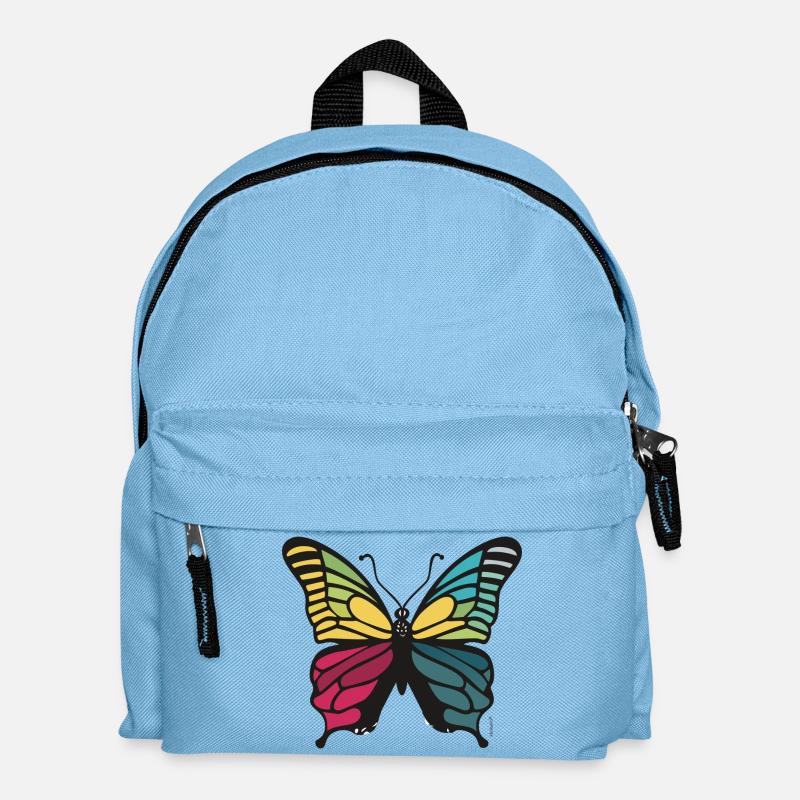 Lebendiger Regenbogenschmetterling - Kinder Rucksack - Hellblau