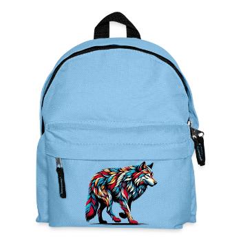 Wolf - Kinder Rucksack - Hellblau - Vorne