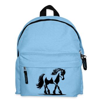 Cheval Poney de selle allemand - Sac à dos Enfant - bleu clair - Devant
