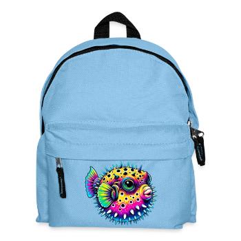 Kugelfisch - Kinder Rucksack - Hellblau - Vorne