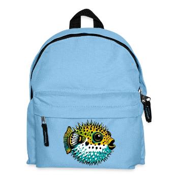 Kugelfisch - Kinder Rucksack - Hellblau - Vorne