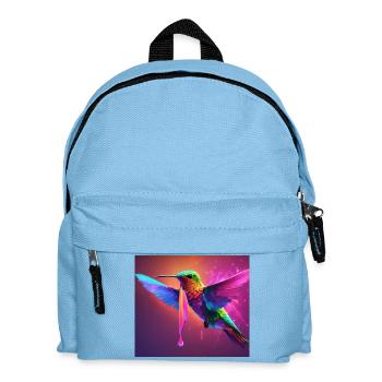 Vibrant Hummingbird in Flight - Kids' Backpack - light blue - Front