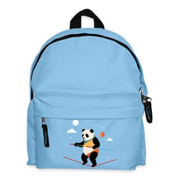 Panda balanciert auf dem Seil – Mutig und fröhlich - Kinder Rucksack - Hellblau - Vorne