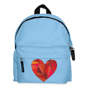 Geometric heart in a warm colour mix - Kids' Backpack - light blue - Front