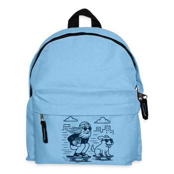 Stay Chill Hipster Skater avec chien - Sac à dos Enfant - bleu clair - Devant