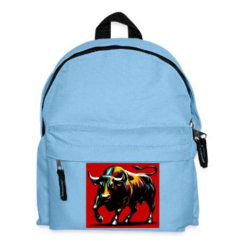 Stier - Kinder Rucksack - Hellblau - Vorne