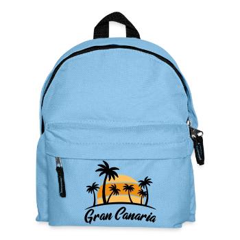 Gran Canaria Sonnenuntergang mit Palmen - Kinder Rucksack - Hellblau - Vorne