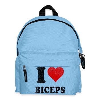 J’aime (Cœur) Biceps Gym Muscles Levage Bras en forme - Sac à dos Enfant - bleu clair - Devant