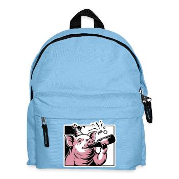 Piggy with Party and Celebration Bottle - Kids' Backpack - light blue - Front