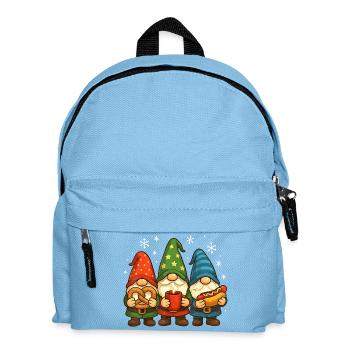 Weihnachtsgnom Trio mit Leckereien - Kinder Rucksack - Hellblau - Vorne