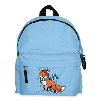 Winterfuchs mit Schal - Kinder Rucksack - Hellblau - Vorne