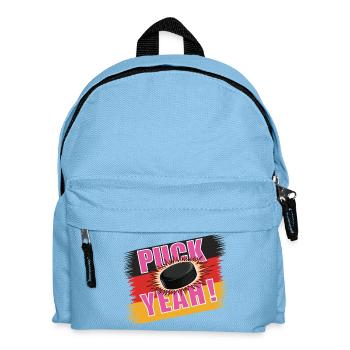 Puck Yeah – Eishockey T-Shirt - Kinder Rucksack - Hellblau - Vorne