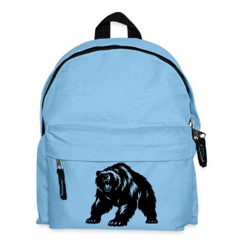 Grizzly Bear Silhouette - Kids' Backpack - light blue - Front