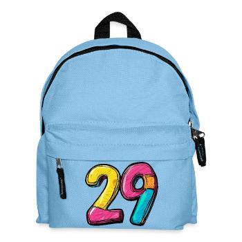 29 Zahl Bunt - Kinder Rucksack - Hellblau - Vorne