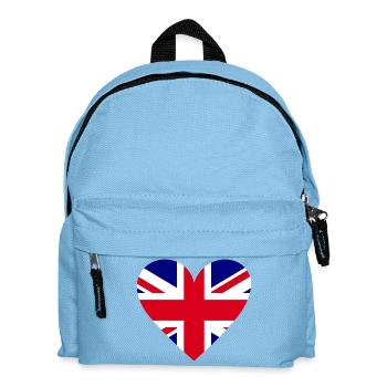 Herzflagge Großbritannien - Kinder Rucksack - Hellblau - Vorne