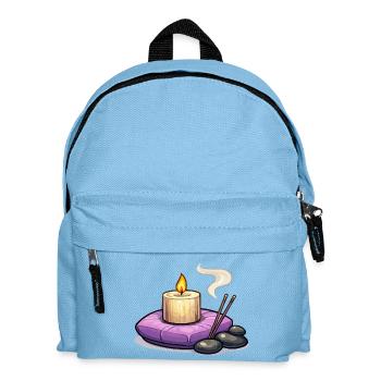 Zen-Kerze auf Purpurkissen - Kinder Rucksack - Hellblau - Vorne