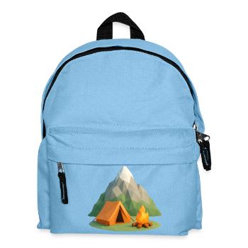 Geopolymountain Camping Szene - Kinder Rucksack - Hellblau - Vorne