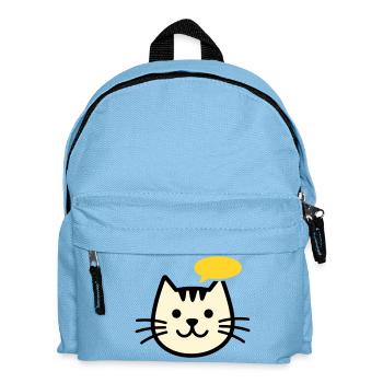 katzengesicht-mit-sprechblase - Kinder Rucksack - Hellblau - Vorne