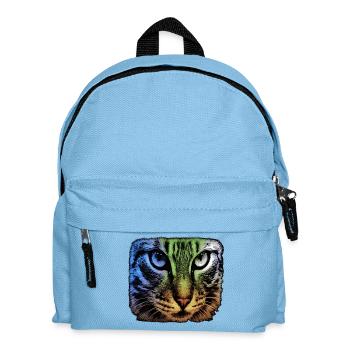 Regenbogenkatze Blick - Kinder Rucksack - Hellblau - Vorne