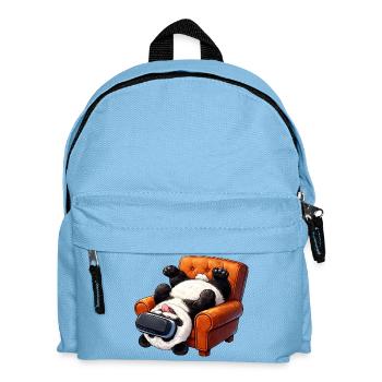 Panda with VR glasses in the armchair - Kids' Backpack - light blue - Front