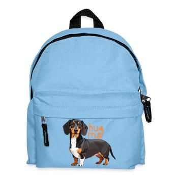 Cuddly dachshund with hug me font - Kids' Backpack - light blue - Front
