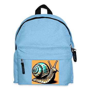Schnecke - Kinder Rucksack - Hellblau - Vorne