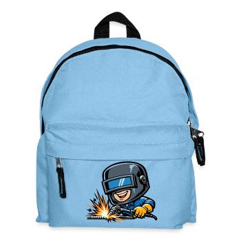 Schweißer Funken Metall Industrie Arbeit Stolz - Kinder Rucksack - Hellblau - Vorne