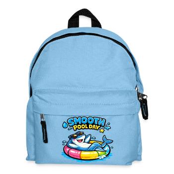 Smooth Pool Day: Shark in a tubular tire - Kids' Backpack - light blue - Front