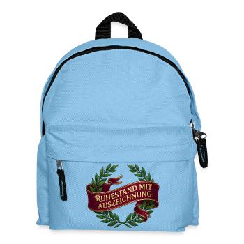 Ruhestand mit Auszeichnung – Klassischer Kranz - Kinder Rucksack - Hellblau - Vorne