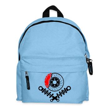 Fahrwerk Tuning Bremsscheibe und Stoßdämpfer - Kinder Rucksack - Hellblau - Vorne