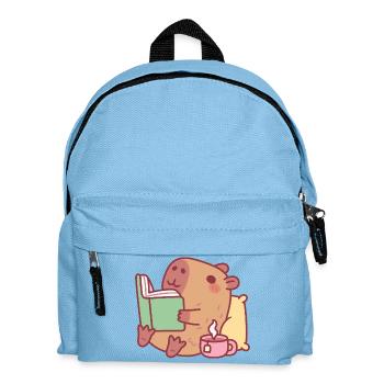 Un capybara mignon qui se détend et lit un livre - Sac à dos Enfant - bleu clair - Devant