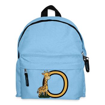 Giraffe and Oval Letter O Cartoon Design - Kids' Backpack - light blue - Front