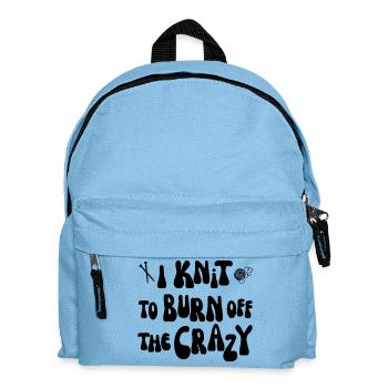 I knit to burn off the crazy - Kinder Rucksack - Hellblau - Vorne