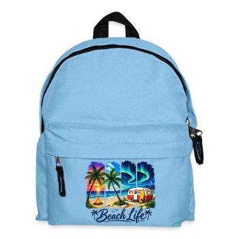 Beach Life: Sunset & Camper - Kids' Backpack - light blue - Front
