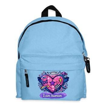 I am human - Kinder Rucksack - Hellblau - Vorne
