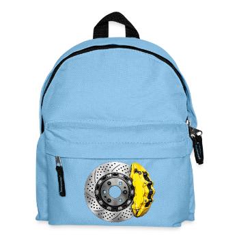 Perforated Brake Disc and Yellow Caliper - Kids' Backpack - light blue - Front
