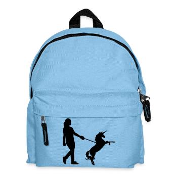 Einhorn Gassi - Einhörner, Haustier, Geschenk - Kinder Rucksack - Hellblau - Vorne