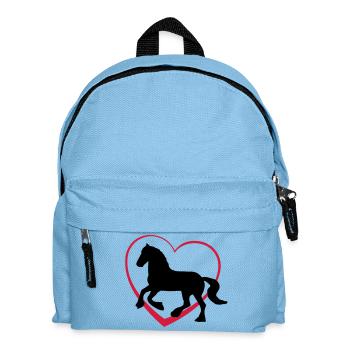 Cheval frison avec un coeur - Sac à dos Enfant - bleu clair - Devant