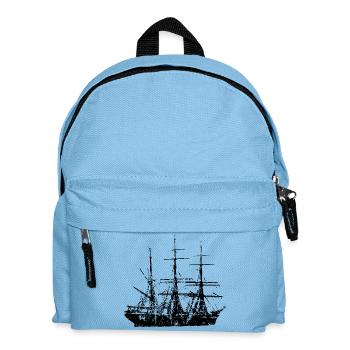 Segelschiff Segel Design (Vintage Schwarz) - Kinder Rucksack - Hellblau - Vorne