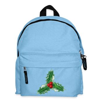 Branche de piqûres avec trois feuilles et trois baies - Sac à dos Enfant - bleu clair - Devant