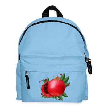 blutrote geöffnete Granatäpfel mit Blätter - Kinder Rucksack - Hellblau - Vorne