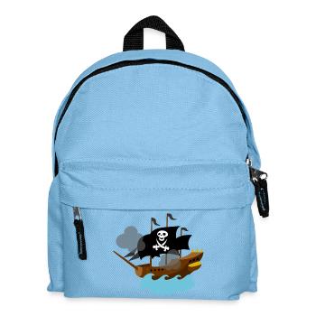 Bateau pirate en mer - Sac à dos Enfant - bleu clair - Devant