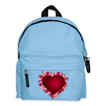 Cœur de roses rouges de la Saint-Valentin pour les amoureux - Sac à dos Enfant - bleu clair - Devant