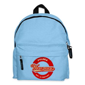 Warszawa Retro Logo Est 13 Jahrhundert - Kinder Rucksack - Hellblau - Vorne