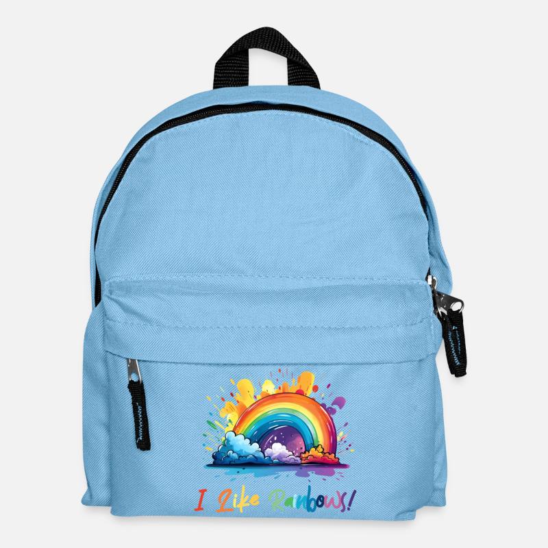 J’aime les arcs-en-ciel - Sac à dos Enfant - bleu clair