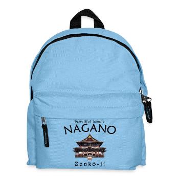 Nagano, Japon, Temple Zenko-ji, dessin à la main - Sac à dos Enfant - bleu clair - Devant