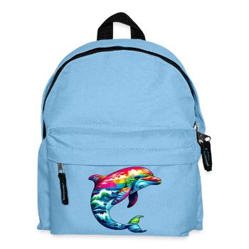 Delfin - Kinder Rucksack - Hellblau - Vorne