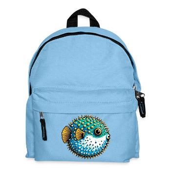 Kugelfisch - Kinder Rucksack - Hellblau - Vorne